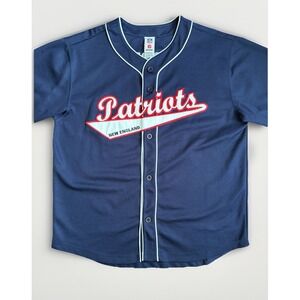 Vintage 2000s NEW ENGLAND PATRIOTS Baseball Style NFL Team JERSEY‎ Sz XL Maroney